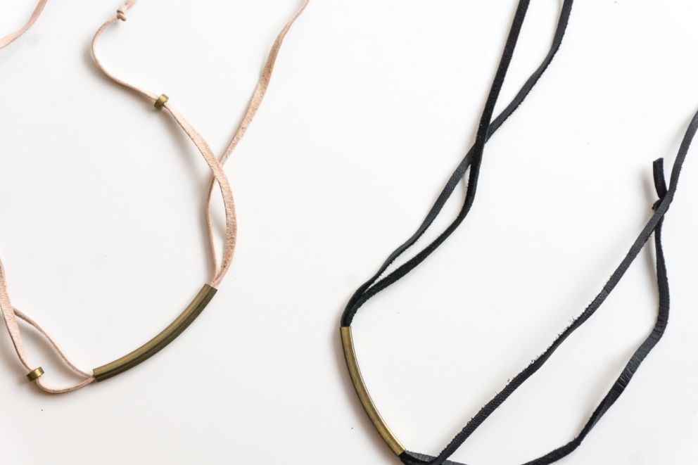 Summer Ellis Bijouterie Leather Lace Necklace